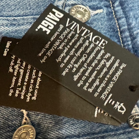 NWT PAIGE Pacey Cropped Denim Jacket Raw Hem Selah Blue Women S $249 - Picture 4 of 11